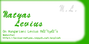 matyas levius business card